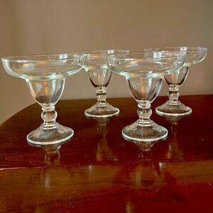 EUC Set/4 Glass Margaritas/Sundae Parfait Glasses